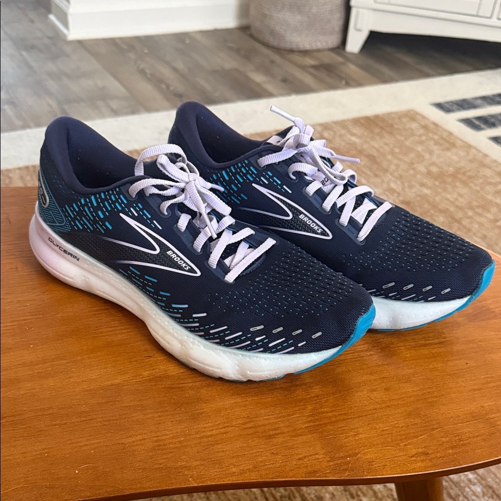 Brooks Glycerin 20 Women's Athletic Shoes - Navy and Aqua